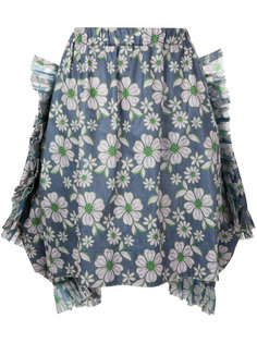 юбка Tyvec с цветочной вышивкой Comme Des Garçons