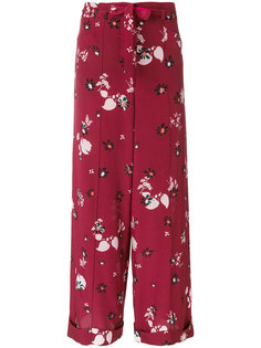 брюки-палаццо с цветочным принтом  Valentino