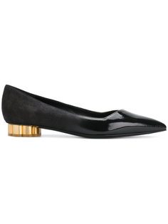 туфли на контрастном каблуке Salvatore Ferragamo