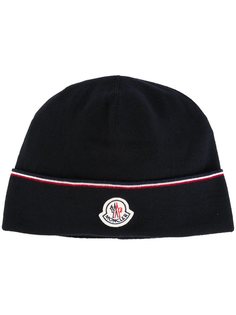 шапка-бини с контрастным логотипом Moncler