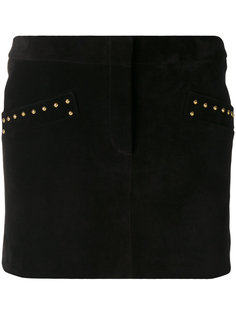 юбка с золотистыми заклепками  Saint Laurent