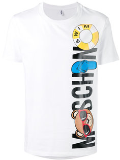 футболка с логотипом с медведем Moschino