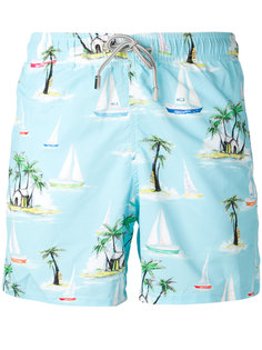 шорты для плавания с пляжным принтом Mc2 Saint Barth