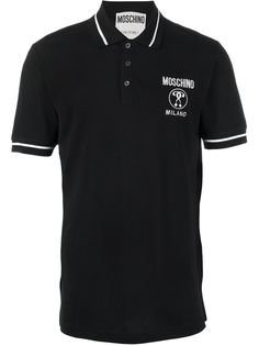 футболка-поло с вышитым логотипом Moschino
