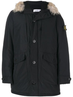 стеганое пальто с капюшоном Stone Island