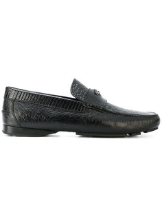 crocodile effect signature loafers Versace