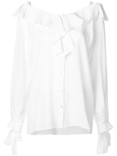 блузка на пуговицах с оборкой  Alberta Ferretti