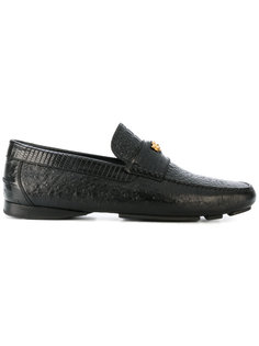 crocodile effect signature loafers Versace