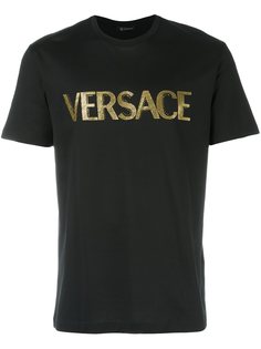 футболка с вышивкой логотипа  Versace