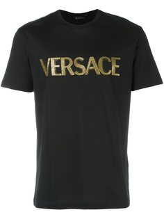 футболка с вышивкой логотипа  Versace