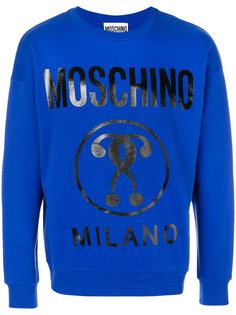 толстовка с принтом с логотипом и знаками вопроса Moschino