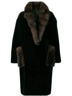 пальто с контрастным воротником  Liska