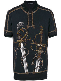 рубашка-поло с принтом мечей Dolce & Gabbana