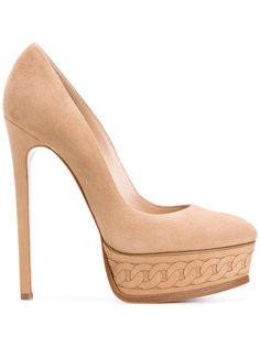 chain pattern platform pumps Casadei