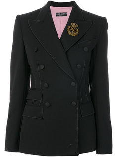 double breasted crown patch blazer Dolce & Gabbana