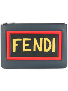 Inlaid logo pouch Fendi