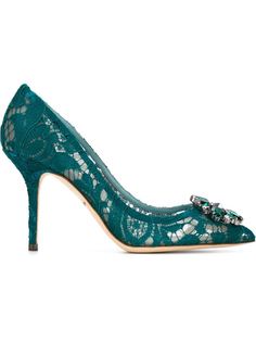 декорированные кружевные туфли  Dolce & Gabbana