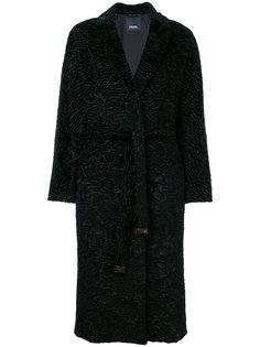 фактурное пальто под пояс S Max Mara