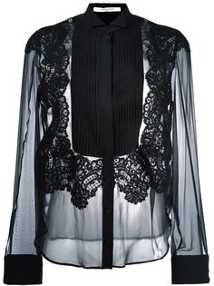 полупрозрачная рубашка с плиссированной манишкой Givenchy