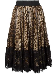 плиссированная юбка с леопардовым принтом Dolce & Gabbana