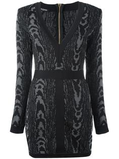 платье мини с леопардовым узором Balmain