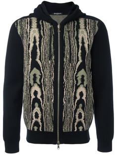 толстовка с капюшоном и леопардовым узором Balmain
