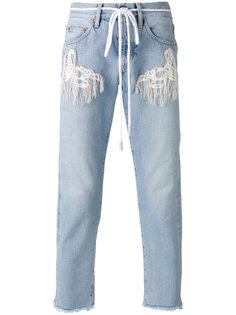 укороченные джинсы с необработанными деталями Off-White