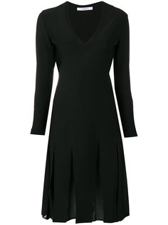 платье с V-образным вырезом и плиссировкой Givenchy