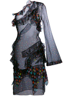 платье на одно плечо в горох Givenchy