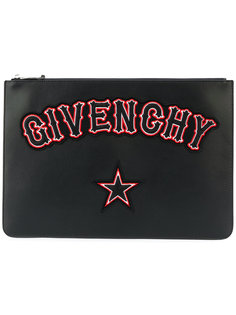 клатч с вышитым логотипом Givenchy