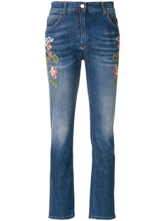 джинсы с вышитыми цветами  Etro