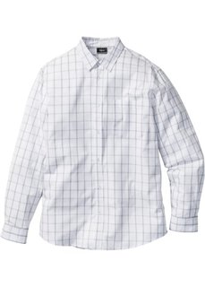 Клетчатая рубашка Regular Fit (белый/серый в клетку) Bonprix
