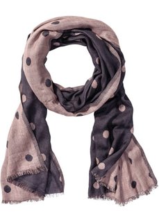 Двухсторонний шарф в горошек (телесный/серый в горошек) Bonprix