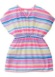 Пляжная туника для девочек (белый/ярко-розовый/бирюзовый) Bonprix