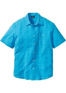 Рубашка из ткани сирсакер, стандартного прямого покроя regular fit (бирюзовый) Bonprix