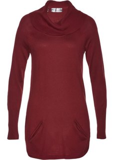 Пуловер с высоким воротником (красный каштан) Bonprix