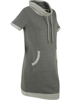 Легкое трикотажное платье с коротким рукавом (серый меланж) Bonprix