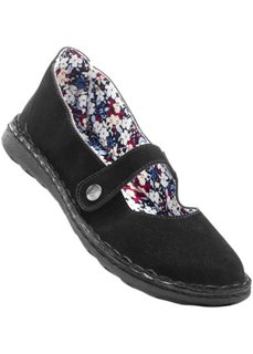 Замшевые балетки (черный) Bonprix