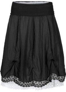 Двухслойная юбка (черный/белый) Bonprix