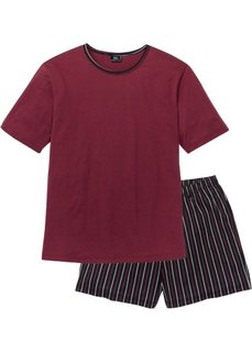 Пижама (бордовый в полоску) Bonprix