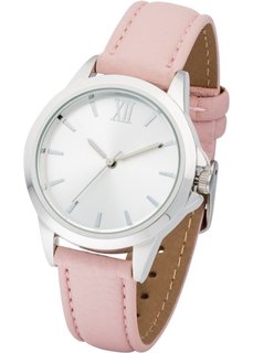 Часы на классическом браслете (розовый/серебристый) Bonprix