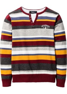 Пуловер (бордовый в полоску) Bonprix
