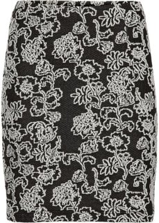 Мини-юбка из эластичного жаккарда (черный с узором) Bonprix