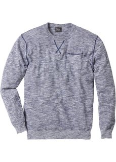 Пуловер Regular Fit (индиго/белый меланж) Bonprix