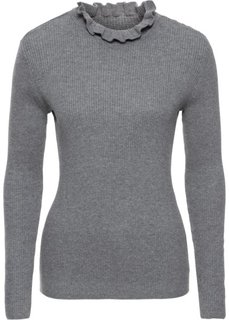 Пуловер (серый меланж) Bonprix