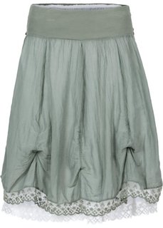 Двухслойная юбка (зеленый) Bonprix