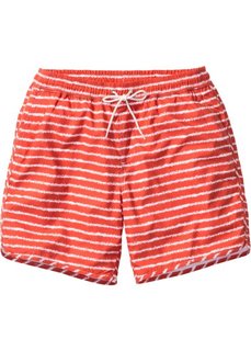 Длинные пляжные шорты в полоску (коралловый в полоску) Bonprix