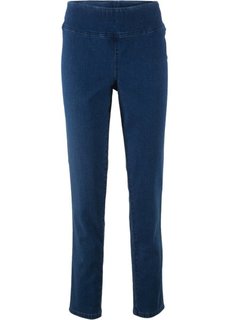 Узкие стрейчевые джинсы без застежки (синий «потертый») Bonprix