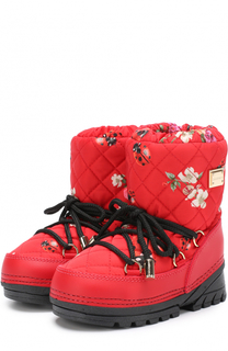 Сапоги-луноходы с принтом на шнуровке Dolce &amp; Gabbana