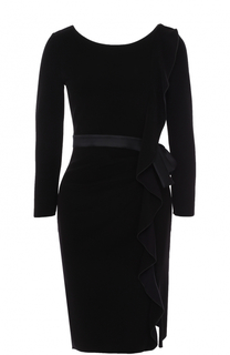 Платье-миди с поясом и оборками Armani Collezioni